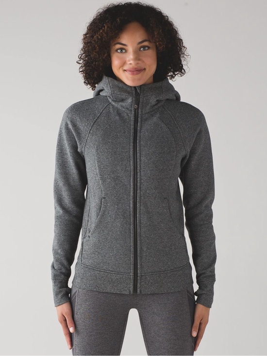 lululemon athletica Tops - lululemon athletica Scuba Hoodie *Light Cotton Fleece Heathered Speckled Black